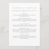 Eenvoudige moderne liefdevolle geheugen foto begra programmakaart (Achterkant)