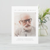 Eenvoudige moderne liefdevolle geheugen foto begra programmakaart (Staand voorkant)