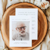 Eenvoudige moderne liefdevolle geheugen foto begra programmakaart