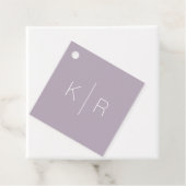 Eenvoudige Moderne Lila Monogram Bruiloft Dank u Bedankjes Labels (In situ)