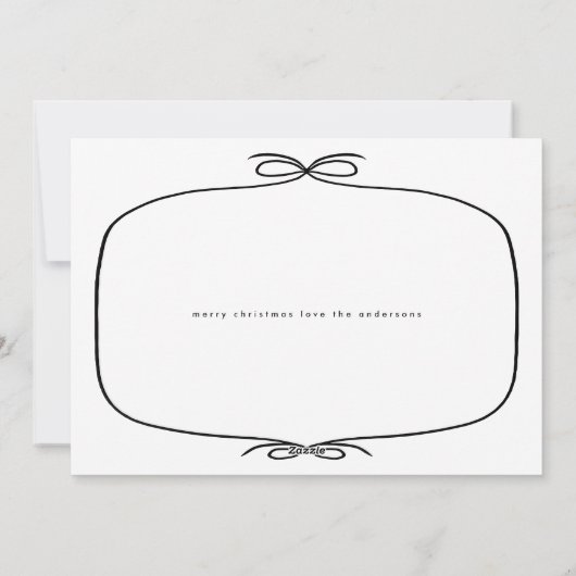 Eenvoudige Moderne Lint Foto Kerstmis Feestdagenkaart (Achterkant)