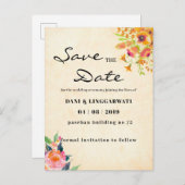 Eenvoudige moderne Liorah Weddenschap bespaart de  Briefkaart (Voorkant / Achterkant)