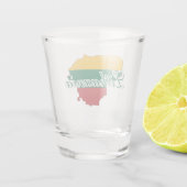 Eenvoudige moderne Litouwse kaart Vlag Shot Glas (Achterkant)