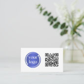 Eenvoudige moderne Logo en QR Code Professional Visitekaartje (Staand voorkant)