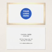 Eenvoudige, moderne Logo Gold Border toevoegen Visitekaartje (Voorkant /achterkant)