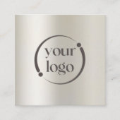 Eenvoudige moderne Logo op Pearl Metallic Vierkante Visitekaartje (Voorkant)