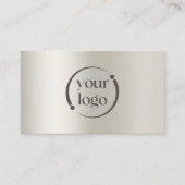 Eenvoudige moderne Logo op Pearl Metallic Visitekaartje (Voorkant)