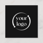 Eenvoudige moderne Logo op zwart Vierkante Visitekaartje (Voorkant)