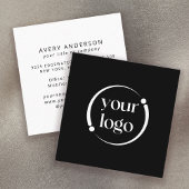 Eenvoudige moderne Logo op zwart Vierkante Visitekaartje