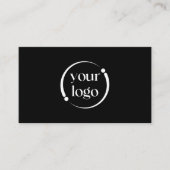 Eenvoudige moderne Logo op zwart Visitekaartje (Voorkant)