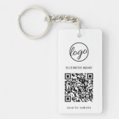 Eenvoudige moderne Logo QR Code Business Sleutelhanger (Voorkant)