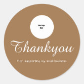 Eenvoudige moderne Logo-scriptorder Bedankt Ronde Sticker (Voorkant)