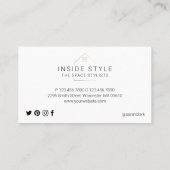 Eenvoudige, moderne Logo voor thuisgebruik zwart Visitekaartje (Achterkant)