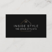 Eenvoudige, moderne Logo voor thuisgebruik zwart Visitekaartje (Voorkant)