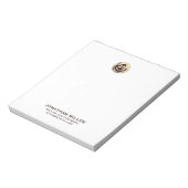 Eenvoudige Moderne Luxe Gouden Logo voor Advocaten Notitieblok (Linkerzijde)