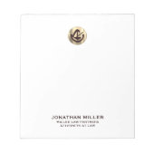 Eenvoudige Moderne Luxe Gouden Logo voor Advocaten Notitieblok (Voorkant)