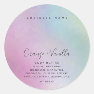 Eenvoudige moderne luxe typografie holografisch ronde sticker