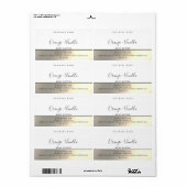 Eenvoudige, moderne luxe typografie wit goud etiket (Full Sheet)