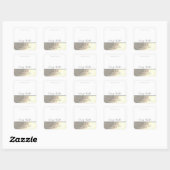 Eenvoudige, moderne luxe typografie wit goudplein vierkante sticker (Vel)