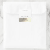 Eenvoudige, moderne luxe typografie wit goudplein vierkante sticker (Tas)