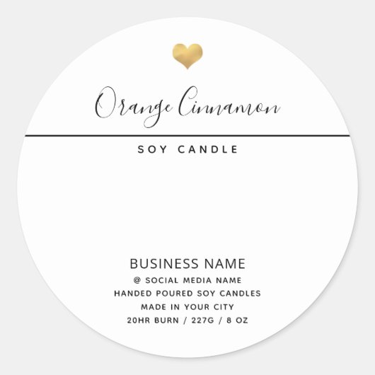 Eenvoudige moderne luxe typografie witte product c ronde sticker (Voorkant)