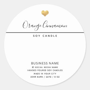 Eenvoudige moderne luxe typografie witte product c ronde sticker