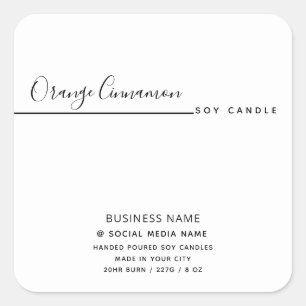 Eenvoudige moderne luxe typografie witte product c vierkante sticker