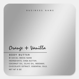 Eenvoudige moderne luxe typografie zilveren produc vierkante sticker