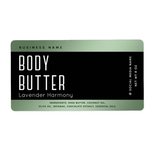 Eenvoudige, moderne, luxe typografie zwart etiket (Voorkant)