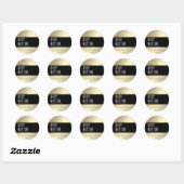 Eenvoudige, moderne luxe typografie zwart goud ronde sticker (Vel)