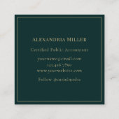 Eenvoudige moderne luxe vierkante visitekaartje (Achterkant)