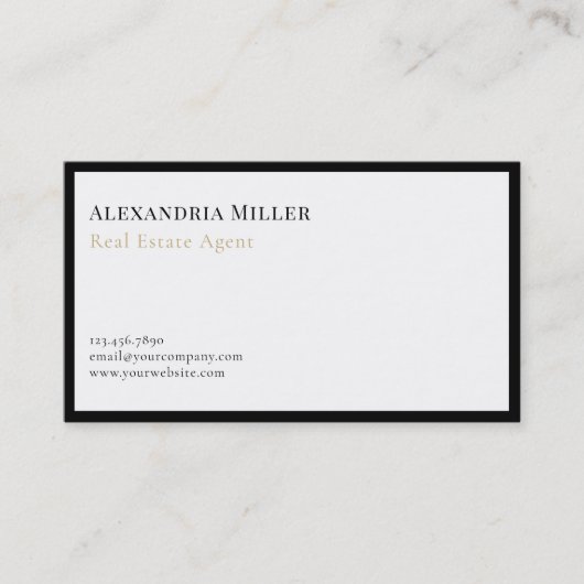 Eenvoudige moderne luxe visitekaartje (Voorkant)