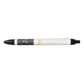 Eenvoudige Moderne Luxe Wit & Goud Uw Logo Zwarte Inkt Pen (Voorkant)