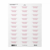 Eenvoudige moderne magenta rode tekst etiket (Full Sheet)
