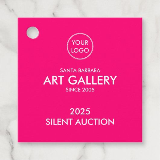 Eenvoudige moderne Magenta voeg bedrijfsveiling va Bedankjes Labels (Voorkant)