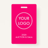 Eenvoudige Moderne Magenta voeg de Pas van VIP van Badge (Achterkant)