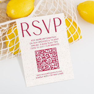 Eenvoudige moderne Magenta Weddenschap RSVP Online Kaartje