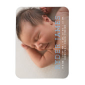 Eenvoudige moderne magneet foto | Geboorteaankondi (Verticaal)