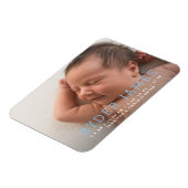 Eenvoudige moderne magneet foto | Geboorteaankondi (Linkerzijde)