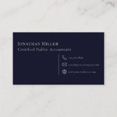 Eenvoudige moderne marine blauw en grijs visitekaartje (Voorkant)