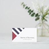 Eenvoudige moderne marine blauw en rood brede stre visitekaartje (Staand voorkant)
