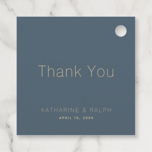 Eenvoudige Moderne Marine Blauw Monogram Bruiloft  Bedankjes Labels (Achterkant)