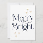 Eenvoudige moderne marine blauwe strepen vrolijk e feestdagenkaart (Voorkant)