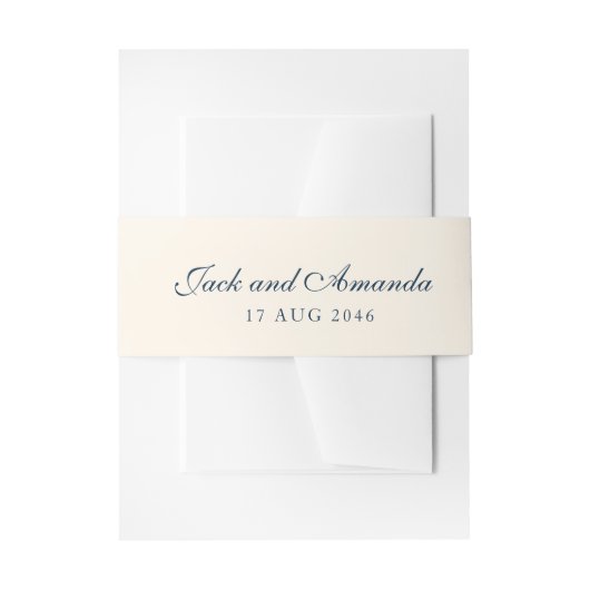 Eenvoudige moderne Marine Blauwe Uitnodiging Buikb Uitnodigingen Wikkel (Voorkant Voorbeeld)