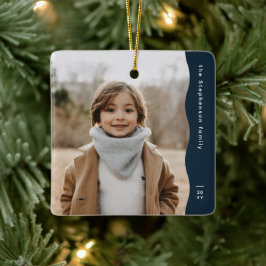 Eenvoudige moderne marine een foto trendy vakantie keramisch ornament