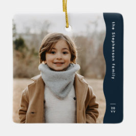 Eenvoudige moderne marine een foto trendy vakantie keramisch ornament