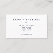 Eenvoudige moderne marine en White Professional Visitekaartje (Achterkant)