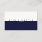 Eenvoudige moderne marine en White Professional Visitekaartje (Voorkant)