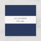 Eenvoudige moderne marine gepersonaliseerde kunste vierkante visitekaartje (Voorkant)