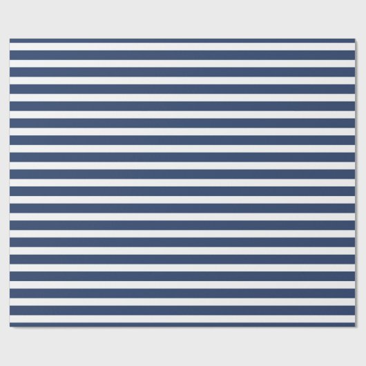 Eenvoudige moderne marineblauw, gestreept minimali cadeaupapier (Vlak)